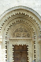 Tympanum of Notre Dame de Ganagobie church, Alpes-de-Haute-Provence, Provence-Alpes-Côte d'Azur,