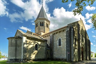 Biozat. Saint-Symphorien Romanesque Church on the road of painted churches in Bourbonnais. Allier.