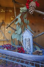 Christmas decoration in cupboard, Albgut, old camp, former military area, biosphere area,