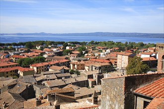 View over Bolsena to Lago di Bolsena, Lazio, Italy, Europe