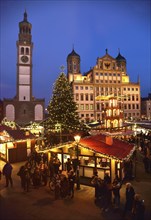 Europe, Germany, Bavaria, Swabia, Augsburg, town hall market, town hall, Renaissance, built 1615 to