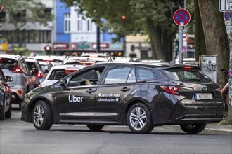 Rental car, taxi, provided to passengers via an app by the online hire service Uber, in Düsseldorf,