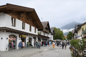 Pedestrian zone, Garmisch, Garmisch-Partenkirchen, Upper Bavaria, Bavaria, Germany, Europe