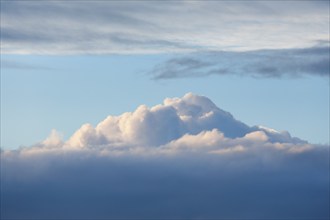 Large spring clouds against a blue sky