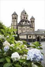 Romanesque monastery church, Benedictine Abbey Maria Laach, Eifel, Rhineland-Palatinate, Germany,