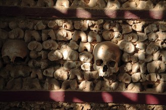 Capela dos Ossos, Bone Chapel, an ossuary in Faro, Portugal, which belongs to the 18th century