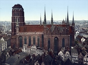 St Mary's Church, Danzig, Gdansk, today Poland, 1890, Historical, digitally restored reproduction