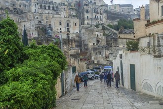 Paths and corridors in the cave town of Matera. The cave settlements, Sassi, are a UNESCO World