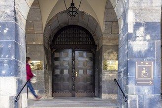 New Chemnitz City Hall, city administration. Door sign with the inscription European Capital of