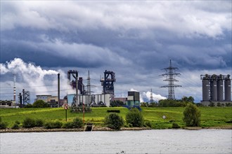 Thyssenkrupp Steel steelworks in Duisburg-Bruckhausen, blast furnaces 8 and 9, Rhine, Duisburg,