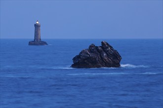 Phare du Fourb on the Atlantic coast near Porspoder, Bretgane, France, Europe