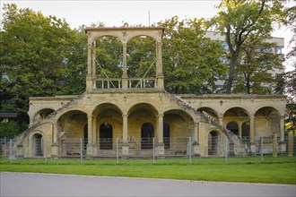 Lusthausruine Stuttgart in the middle palace garden, palace park, staircase of the former