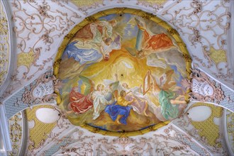 Saint Spirit as a dove with flames, Saint Spirit, ceiling fresco, Parish Church of the Saint