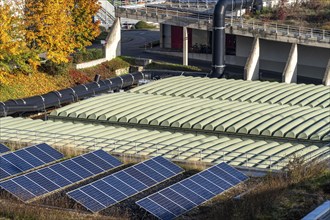 Municipal sewage treatment plant on Salierweg in the north of Bonn, directly on the Rhine, treats