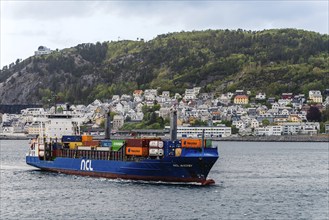 Container Ship NCL AVEROY, ALESUND, Geirangerfjord, Norway, Europe