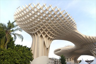 Metropol Parasol wooden structure in La Encarnación square, Seville, Spain designed by architect