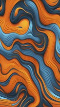 Seamless abstract pattern of vector fluid curved lines creating a dynamic ripple effect in vibrant