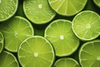 Green lime slices. KI generiert, generiert AI generated