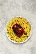 Kabsa, rice with chicken, Saudi Arabian dish, national dish, homemade, no people