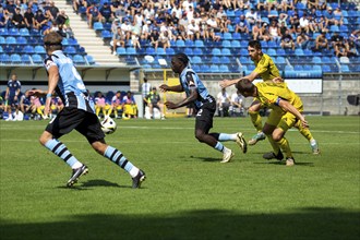 Football 3rd division, season 2024/25, matchday 4: Waldhof Mannheim vs. 1. FC Saarbrücken. On the