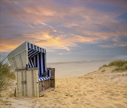 Beach Beach chair sunset Sylt Germany