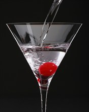 Cocktail, Martini with cherry, Studio