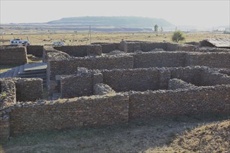 Ruins of the palace of the Queen of Sheba near Axum, Aksum, Dongur Palace, Ethiopia, Africa