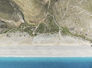 The Playa de los Muertos (beach of the dead) . Aerial view. Drone shot. Nature Reserve Cabo de