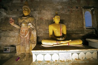 Buddha statues in the Dambulla cave temple, Dambulla, Central Province, Sri Lanka, Asia