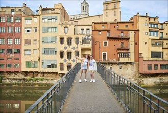 View of old town Girona, Catalonia, Spain, Europe. Summer travel, Europe