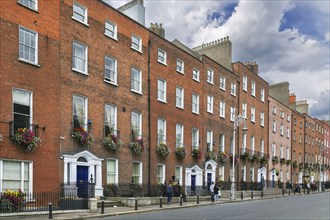 Street with typical houses in Dublin, Ireland, Europe