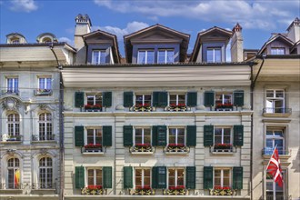 Street with historic houses in Bern downtown, Switzerland, Europe