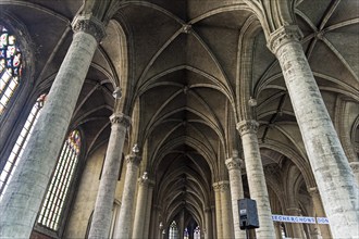 Lille, France, September 1, 2018: Side nave in Saint-Maurice Church, Lille, France, Europe