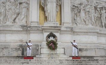 Rome, Italy, October 01 2017: Soldiers at Victor Emmanuel II historic monument, Monumento Nazionale