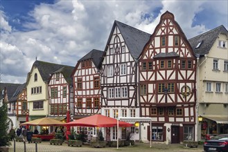 Street with half-timbered houses in Limburg old town, Germany, Europe