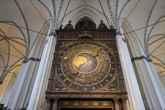 Rostock, Mecklenburg-Vorpommern, Germany, The astronomical clock in St Mary's Church, made in 1472