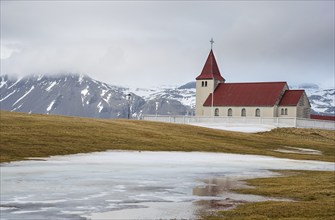 The picturesque stadastadakirkja church at the snaefellsnes peninsula near the village of