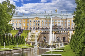 The Grand cascade is the most grandiose fountain construction of the Peterhof ensemble and one of