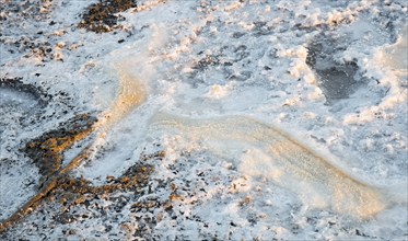 Abstract background images from water and salt creating various patterns and textures