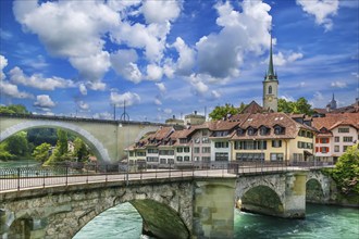 View of Bern old town and bridge over the Aare river, Switzerland, Europe