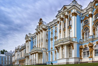 Catherine Palace is a Rococo palace located in the town of Tsarskoye Selo (Pushkin), 30 km south of