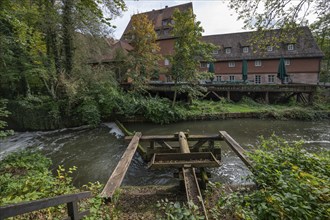 Satzinger Mühle, originally a flour mill and paper mill 1951, 52 reconstruction, after destruction,