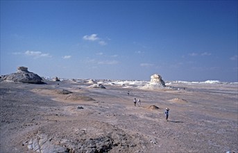 Tourists, Mountains, Libyan Desert, Egypt, Africa