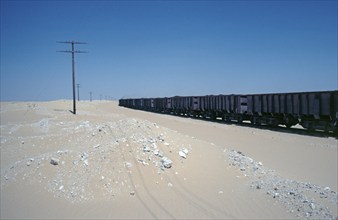 Goods train, Libyan Desert, Egypt, Africa