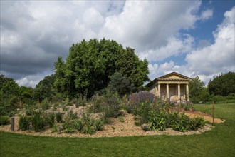 Mediterranean garden with neoclassical architecture, temple, Royal Botanic Gardens (Kew Gardens),