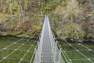 A pedestrian suspension bridge opened in 2019 crosses the Danube in Inzigkofen Princely Park,