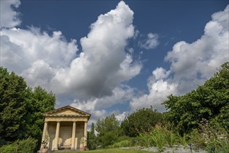 Mediterranean garden with neoclassical architecture, temple, Royal Botanic Gardens (Kew Gardens),