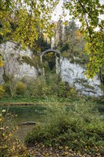 Built in 1895, the Devil's Bridge above the Danube, a striking sight in Inzigkofen Princely Park,