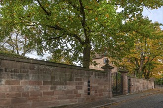 Castle wall of Linksches Schloss, Cnopfschenschloss, mentioned around 1517, rebuilt and renovated