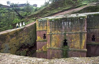 Underground monolithic rock church Biete Giyorgis, dedicated to the holy patron of Ethiopia, UNESCO